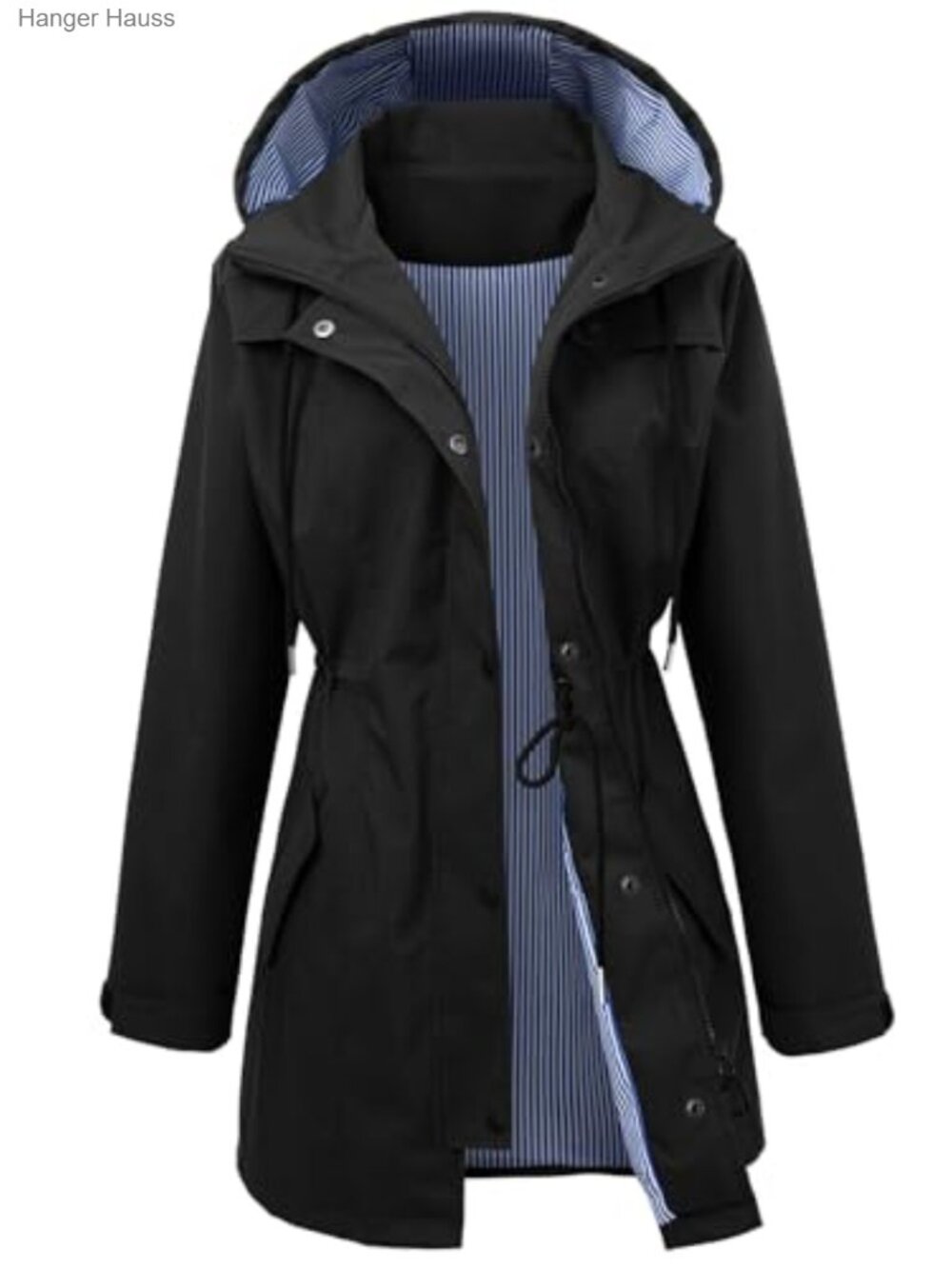 Waterproof Long Rain Jacket with Hood Women's Windbreaker Outdoor